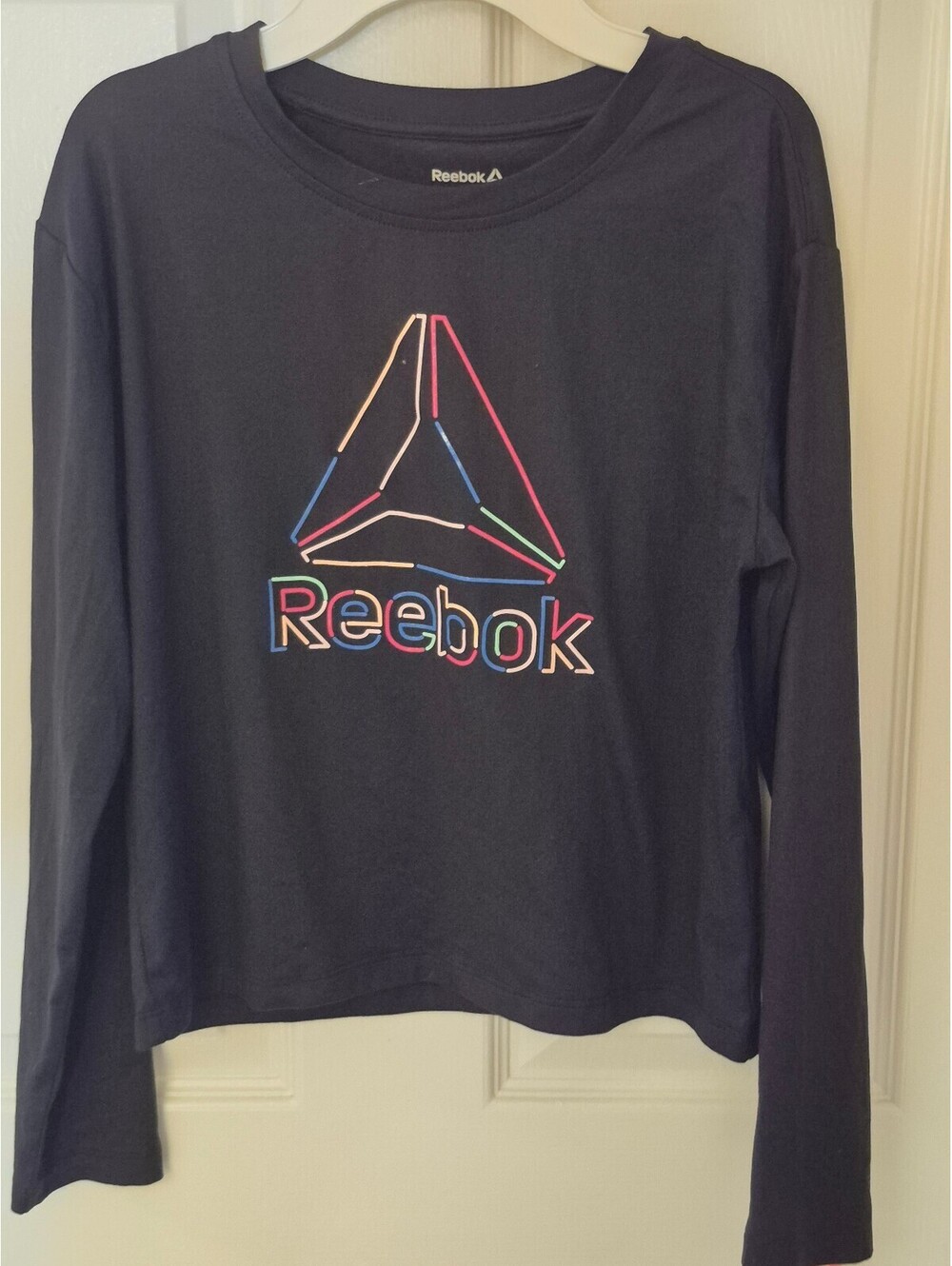 Reebok Youth Girls Long Sleeve Graphic Crop Tee